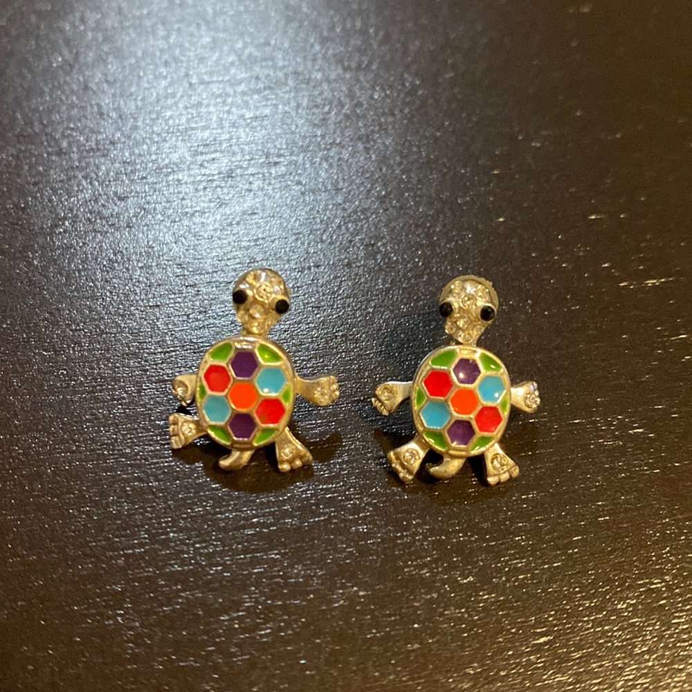 Multicolor turtle earrings